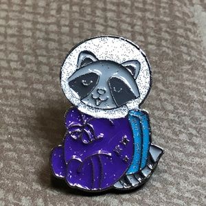 Raccoon Space Astronaut Enamel Pin Brooch Backpack